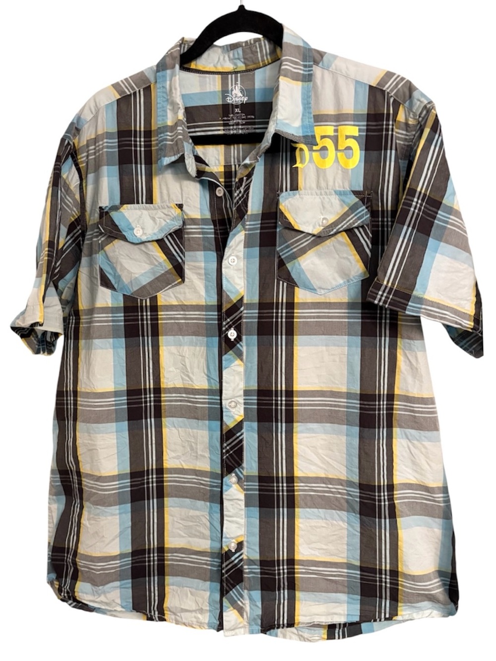 Disney Parks Walt Disney World Mickey Plaid Button Up Shirt Mens XL Cotton - Picture 2 of 5